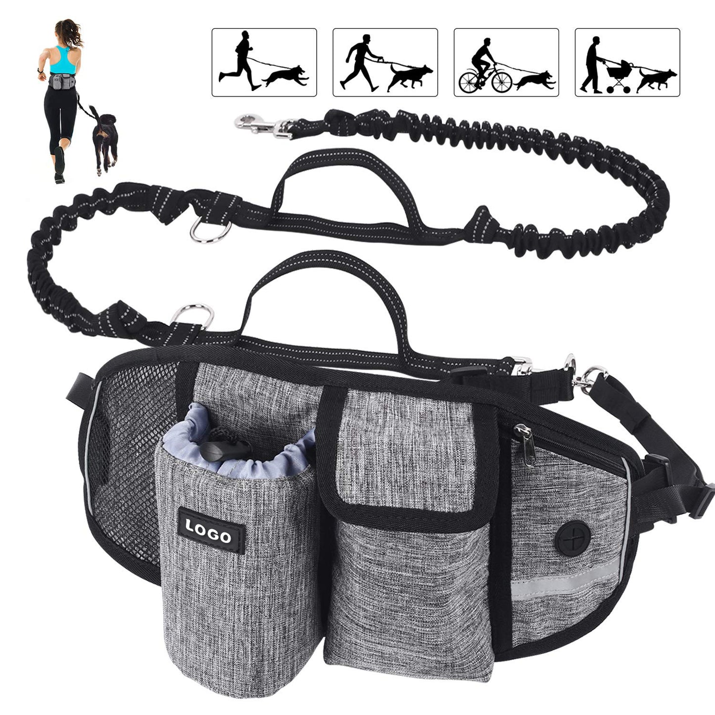 Hands-Free Dog Leash Waist Bag - Barkinggooddeals