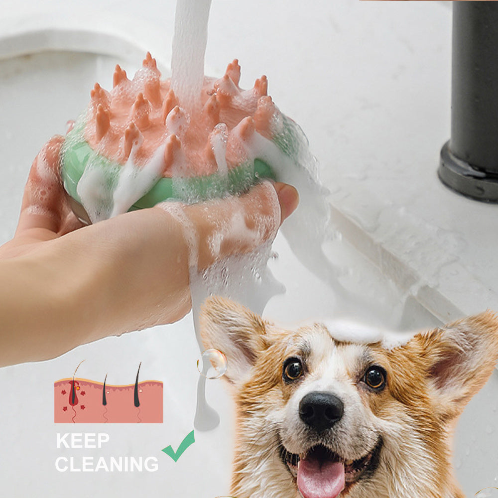 2 in 1 Pet Cleaning Tool With Shampoo Dispenser - Barkinggooddeals