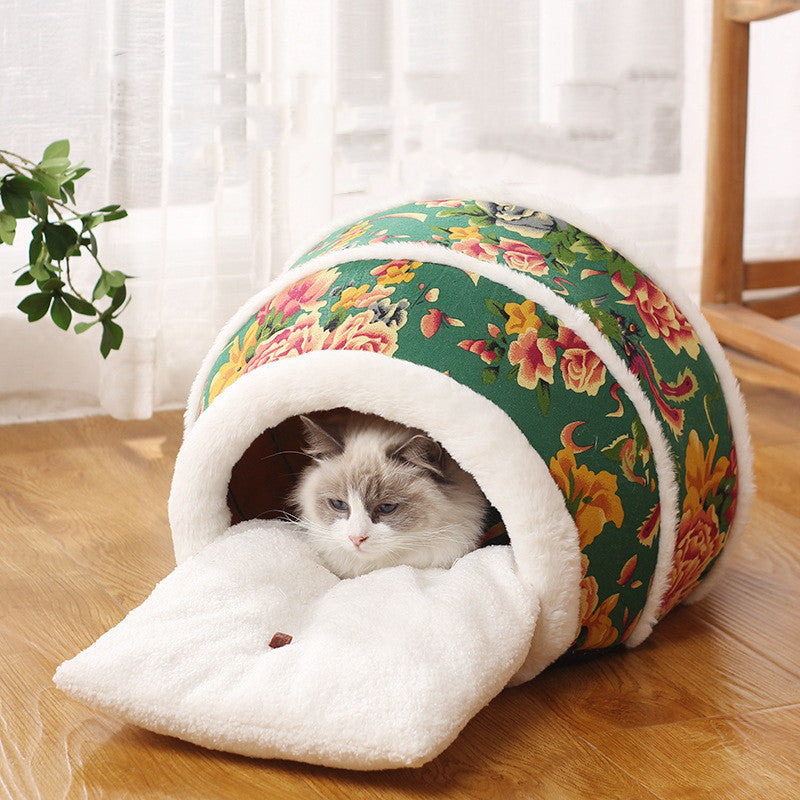 Cartoon Pet Bed - Snug Cave Longer For Cats & Small Dogs - Barkinggooddeals