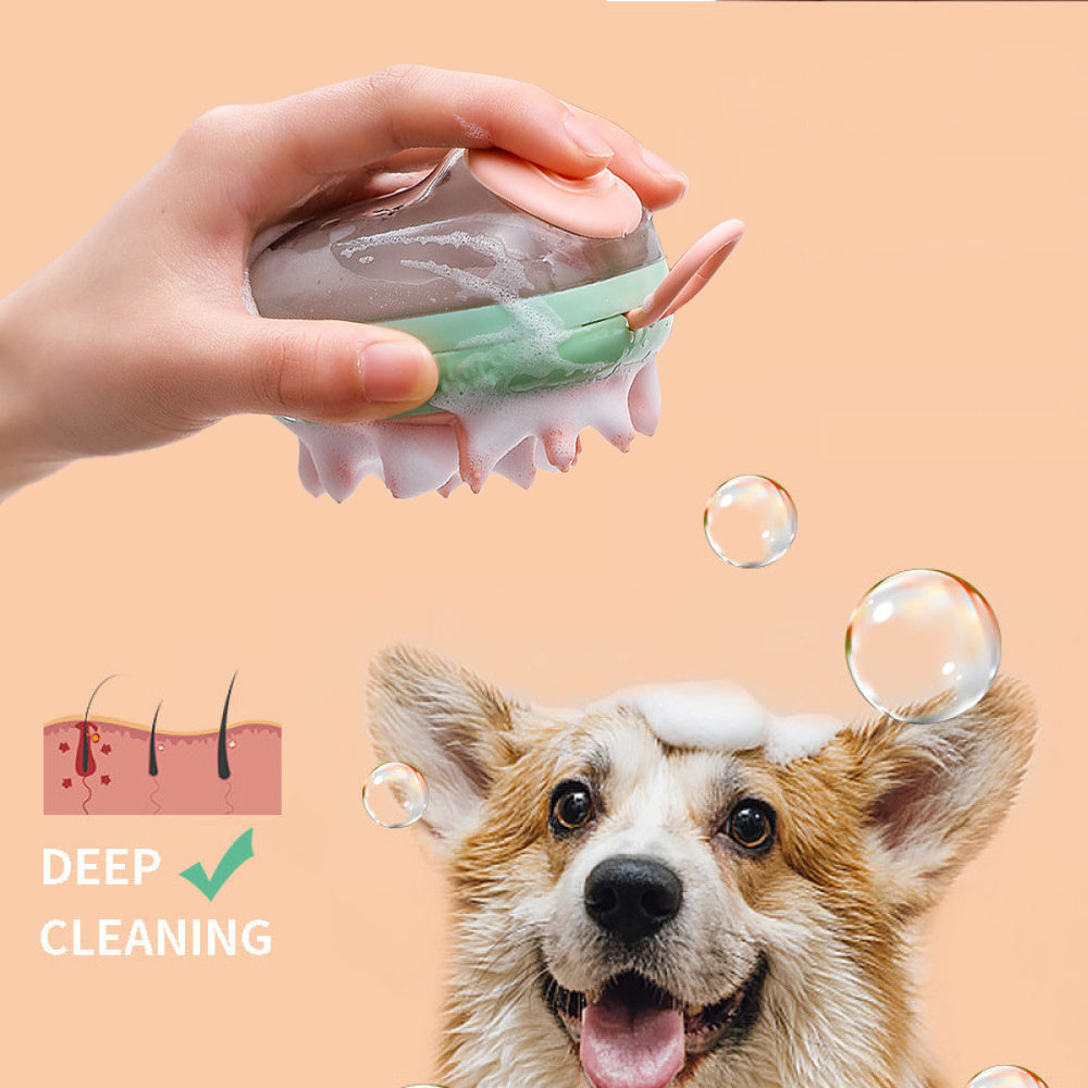 2 in 1 Pet Cleaning Tool With Shampoo Dispenser - Barkinggooddeals